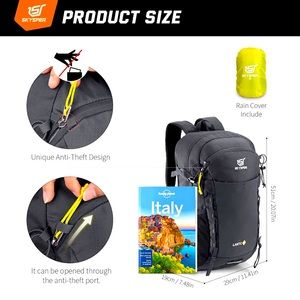 Black hiking travel backpack personal item excellent condition black